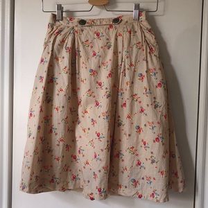 Floral/polka dot A-line skirt